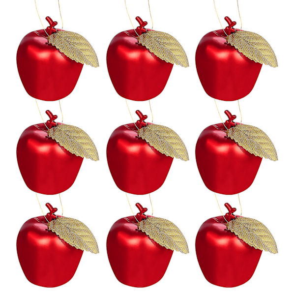 24 st Apple-prydnader Julgran Äpple Juldekorationer Julgran Röda Äpple-prydnader