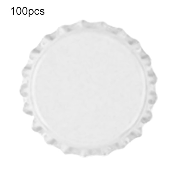 100 st Flaskkorkar Robust Konstruktion Anti-deformering Tennplåt Mini Öl Drycker Korkar För Hem[C] White