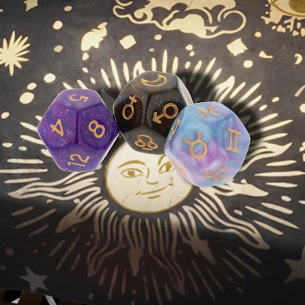 Multi Sided Terningesæt Brætspil Dungeons D&D RPG Spil Rollespil Bar Legetøj Lilla Grøn Kaffe (C)