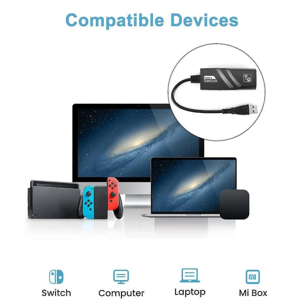 USB 3.0 til 10/100/1000 Mbps Gigabit RJ45 Ethernet LAN Netværksadapter til PC