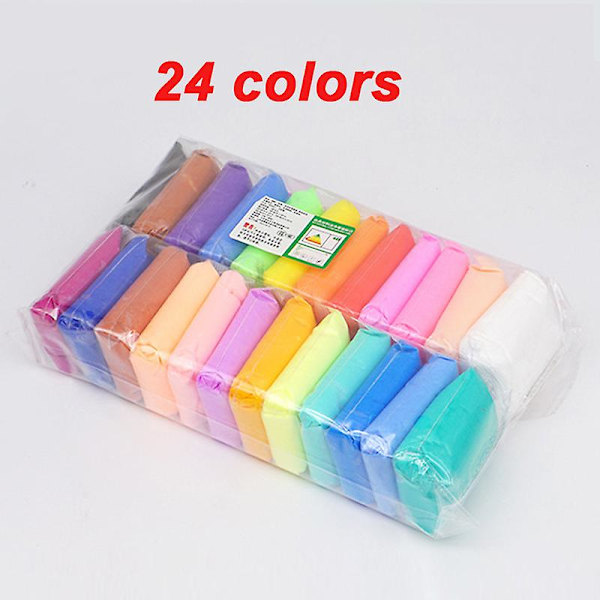 36/24/12 Färgset Lätt Mjuk Lera DIY Leksaker Barn Pedagogisk Plastilina Säker Färgglad Lätt Lerleksaker