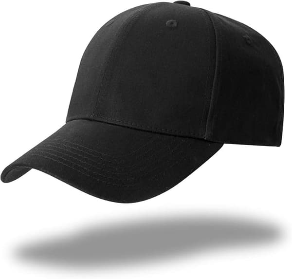 Bomullsbaseballcaps Justerbar Unisex Svart