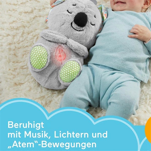 Plush Leksak för Spädbarn Från Födelsen, Mjuk och Lugnande Nattlampa Som Andas och Lyser, Flickor o Grey