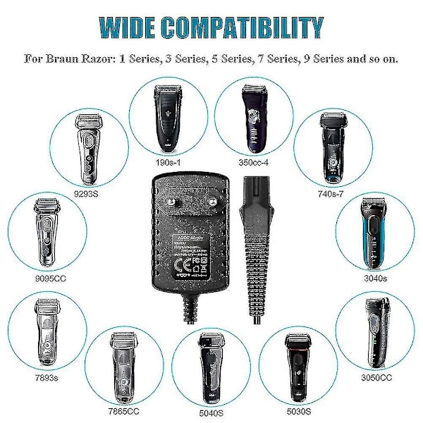 Braun Rakapparat Laddare EU-kontakt för Braun Rakapparater (C)