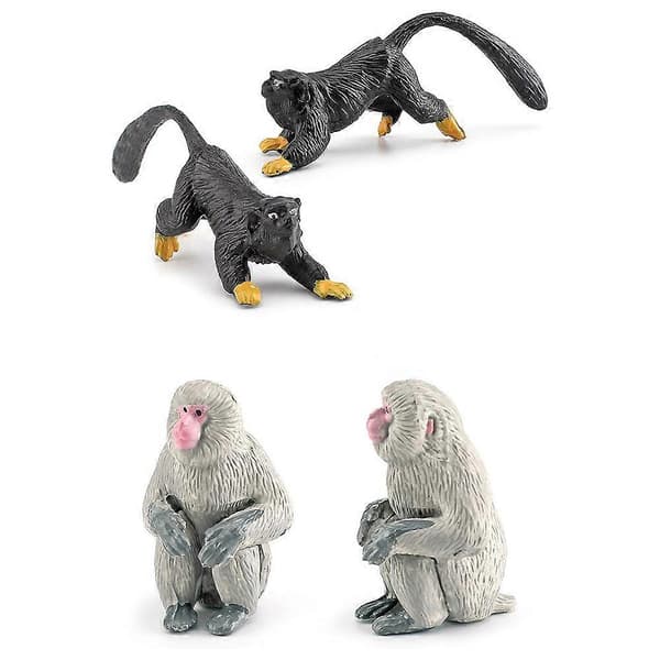 10 stk. realistiske primatfigurer, simulerede dyrefigurer, pædagogisk legetøj til børn