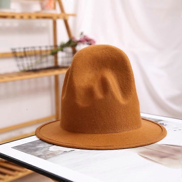 Pharrell Huopahattu Fedora Naisille Miehille Hatut Musta Silinterihattu Miehille 100% Australian Villalätsä camel m (56 to 58cm)