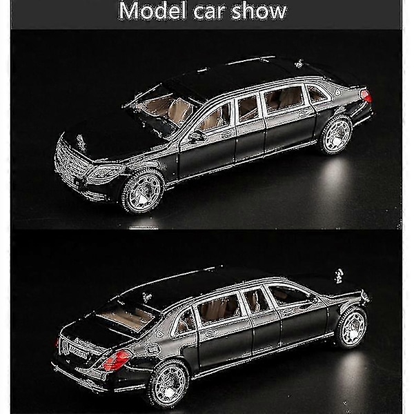 1:24 Lekebil S650 Limousine Diecast Metallmodell Ny Svart Lekebil