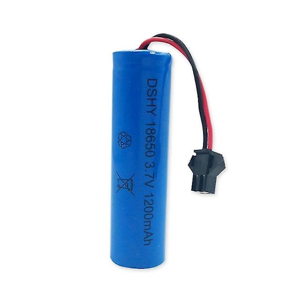 2 stk 18650 litium batteri 3.7v Sm-2p plugg 1200mah leketøy for barn elektriske leker oppladbare li