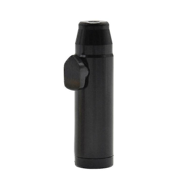 Metall Flat Bullet Rocket Sniffer Snorter Sniffer DispenserC[C] Black