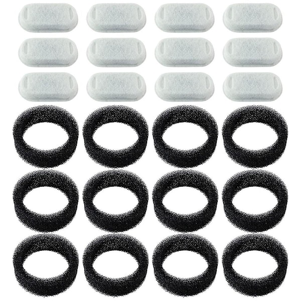 12 stk. Erstatningsfiltre for kattevannfontene og forfilter-svamper for automatisk kjæledyrfontene hund W (C)