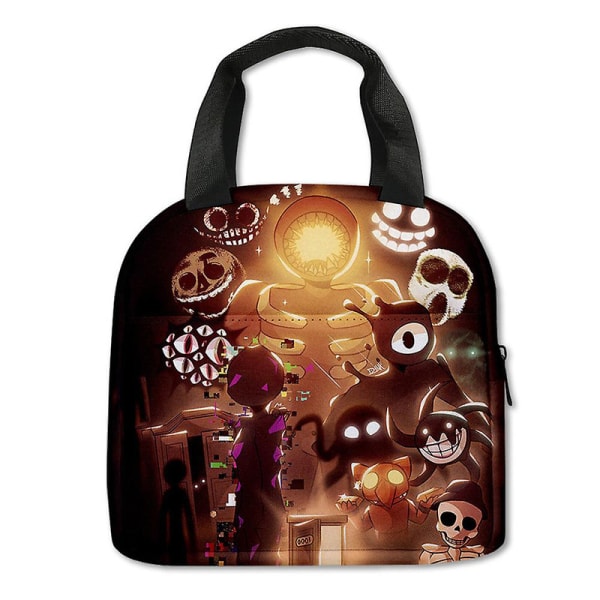 Roblox Doors 3D-tryckt Lunchväska, Lunchbox för Barn, Pojkar Flickor Lunchtote Väskor Stor Kapacitet Isolerad Kylare Lunchbehållare för Picknick Skola F