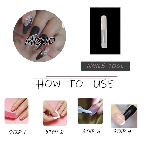KATEA 24 stk. Stiletto Kunstige Negle, Matte Sommerfugl Tryk-på Negle, Sorte Medium Falske Negle Fuld Dækning Negle til Kvinder og Piger. Bemærk: Ingen lim. (C)
