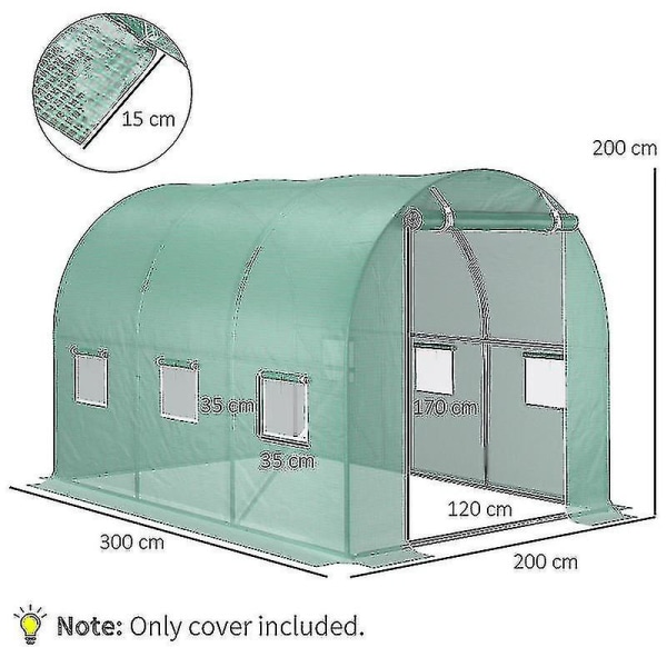 Outsunny 3 X 2 X 2 m Cover för växthus endast för Tunnel Greenhouse_Newway Gifts