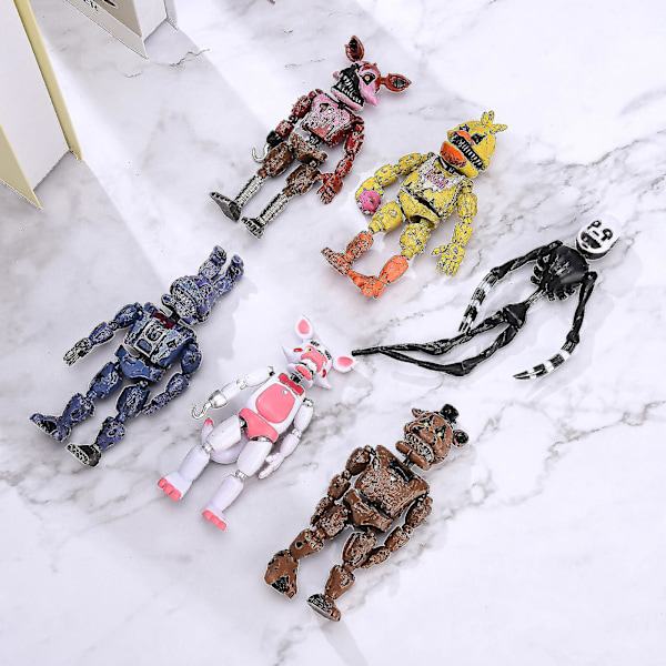 6x Figurer Legetøj Five Nights At Freddy's Actionfigur Fnaf Børnelegetøj Gave Bedste