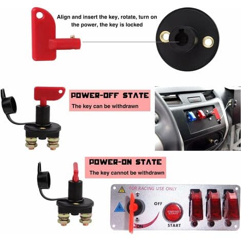 2-pak 12V/24V Bilbatteri Afbryder Isolator Strømafbryder Nødstop