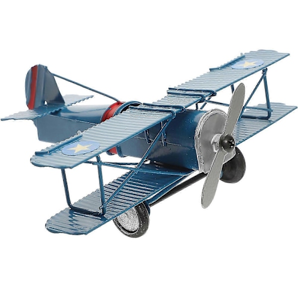 Stor Retro Flyvemaskine Ornament Jern Flyvemaskine Vintage Flyvemaskine Model Metal Flyvemaskine (HYYC)