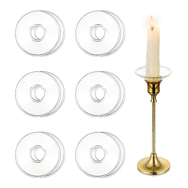 Glas Bobeches för Ljusstakehållare, 12 st Ljusdroppskydd Ljusringar för Avsmalnande Ljus (C)