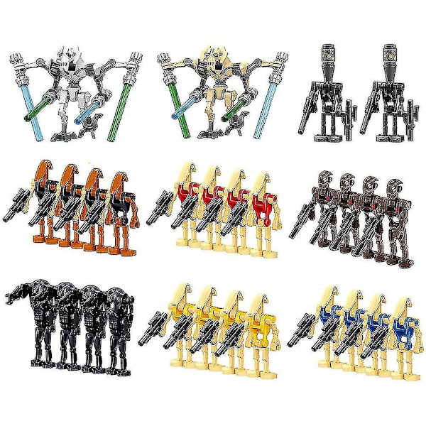 28pcs/set Pack Battle Soldiers Action Figures, Generals And Droids With Weapons, Building Blocks Assembly Toy Kids Gift