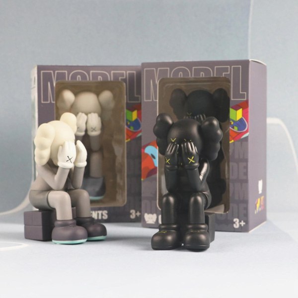 Tecknad Kaws Modell Konstleksaker Action Figur Samlarobjekt Modell Toy Collection Gift grey