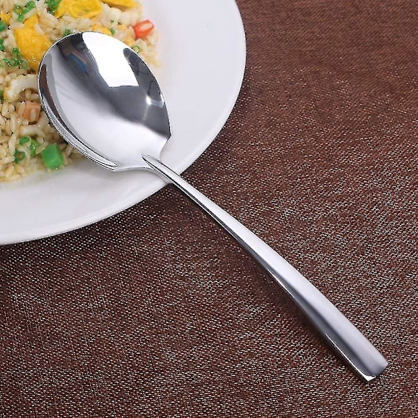 Stor Serveringssked, set om 4 Stora Serveringsskedar i Rostfritt Stål, spegelpolerad för elegant buffé B[PB]