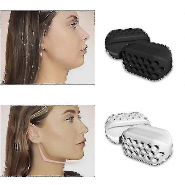 Alg 2 st Jawline Träningsboll Muskelträning Fitnessboll Nacke Ansikte Tonande Käkövning - färgvit (C)