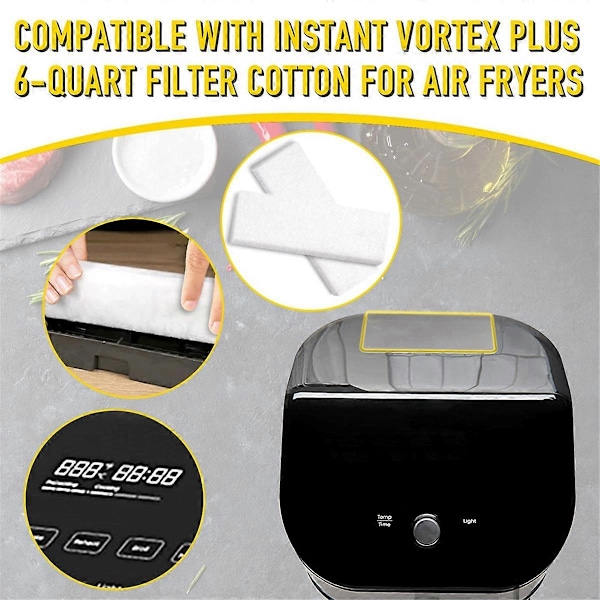 12 stk. luftfriturefiltre, til Instant Vortex Plus 6 Quart luftfriture med et filtreringssystem, effektiv (C)