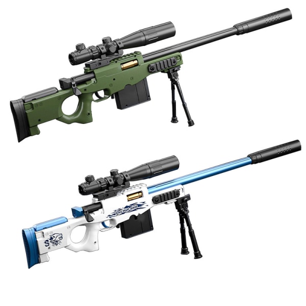 Sniper Military Machine Gun Leksak för barn, Awm Machine Gun Leksak med 15x spegel, present till pojkar i alla åldrar Army green
