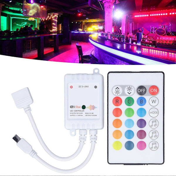 24 Taster Smart LED Fjernbetjening RGB Trådløs Controller 16 Farver 4 Lysmønstre DC 5v24v Til Tuya4 Vej