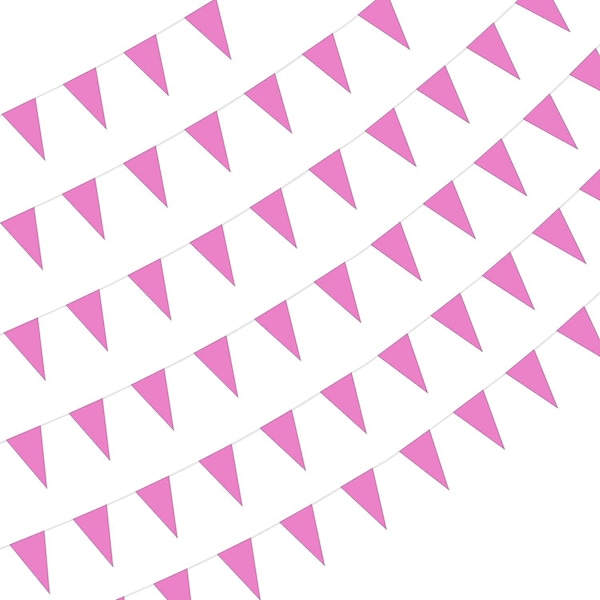 150 Ft Solid Røde Fanebaner Flag Streng Diy Bunting Flag Med Blankt[C] Pink