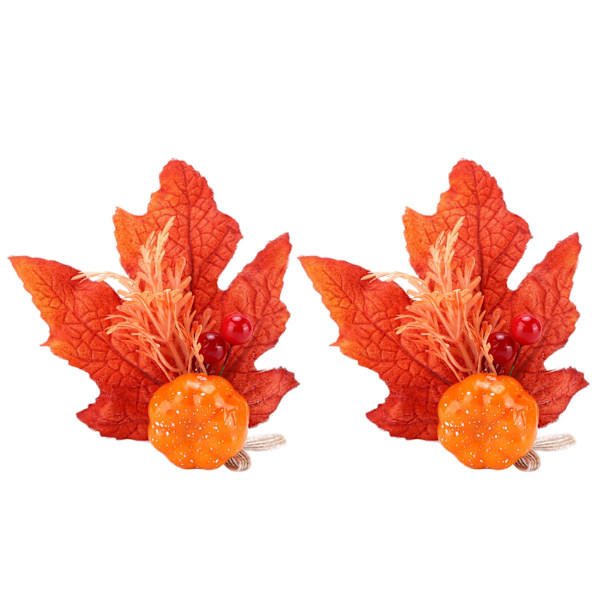 2 stk. Innovative Serviettholder Simulerings Servietring til Halloween Thanksgiving Hjem Dekoration Maple Pumpkin[C]