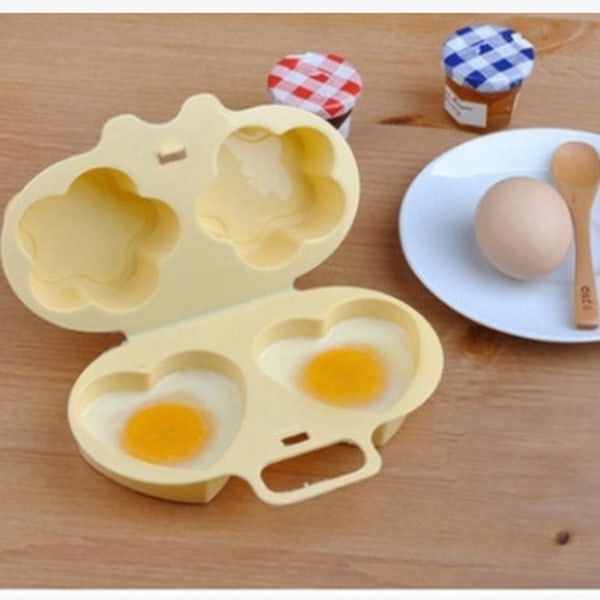 Äggkokare 2 Håligheter Mikrovågsugn Frukost Matlagning Verktyg Äggkokare Köksapparater för Hemmet Äggkokare (Gul 1st)