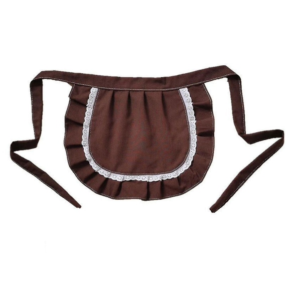 Retro Förkläden Midje Förkläde Midje Förkläde För Flickor  Smal Kostym  Vit Bomull  Halv Förkläde  Fest Hot[C] Brown