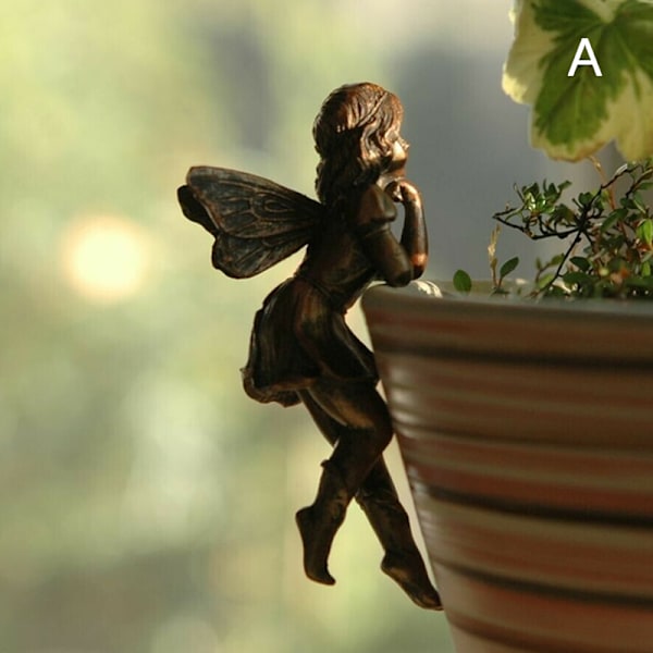 Mini flicka hängande kopp hartsdekoration fé kombination blomma A (C)