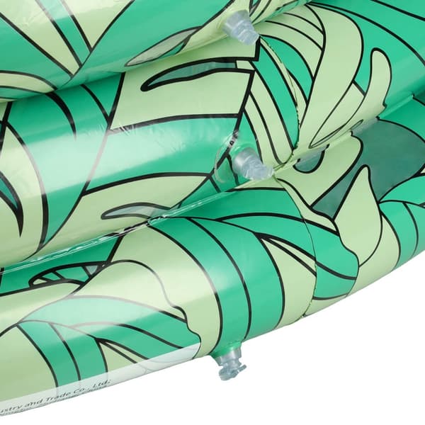 Uppblåsbar barnpool 150 cm 3 kammare grön bladdesign multifärg multicolor