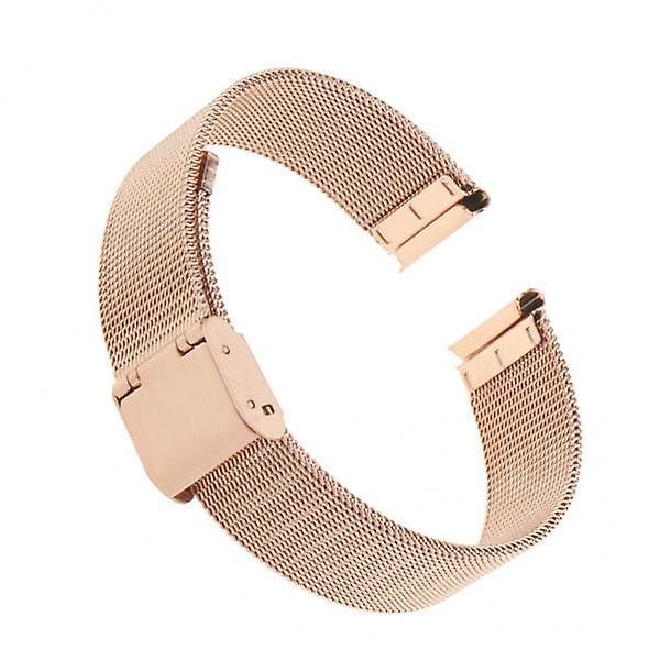 2x Armband i rostfritt stål Mesh Ersättningsarmband Roséguld 16mm (C)