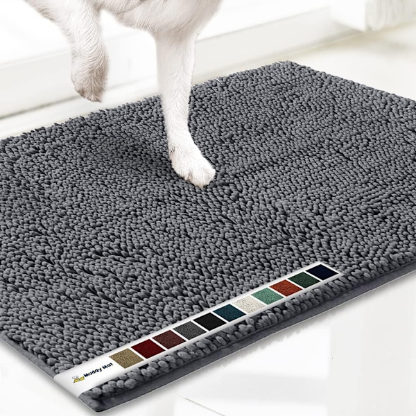 Mycket absorberande mikrofiberdörrmatta och husdjursmatta, halkfri och tjock, lämplig för kök badrum sovrum inomhus och utomhus - grå 50*80CM