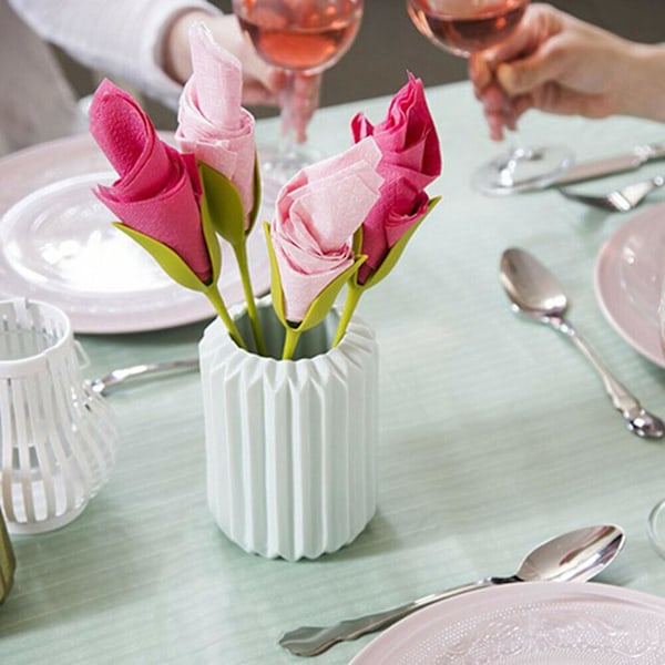 2 st Bloom Servetthållare Unik Elegant Bladformad Blommönster Pappershållare för Matbord