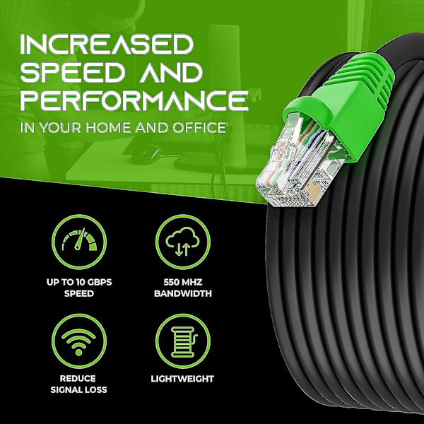 52,2m Cat6 Direkte Begravet Ethernet Kabel - Cat 6 Udendørs Vandafvisende, Underjordisk, UV-Beskyttet - Utp 550 M