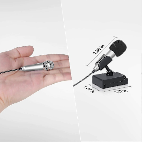 Mini Bärbar Vokal/Instrument Mikrofon Silver