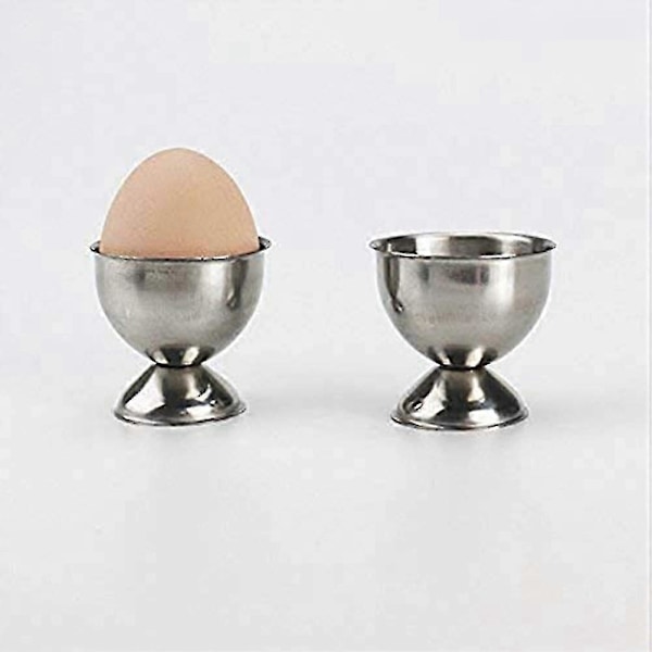 4 stk. fjærtrådbrett i rustfritt stål, eggeholder for kokte egg, oppbevaringsholder, metall eggkopp, spiral Spr (C)