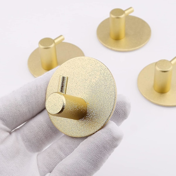 Badrums krokar självhäftande guld - 4 stycken handdukskrokar väggkrokar klädkrokar att fästa starkt 4.
