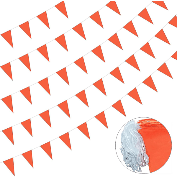 150 Ft Solid Røde Fanebaner Flag Streng Diy Bunting Flag Med Blankt[C] Orange