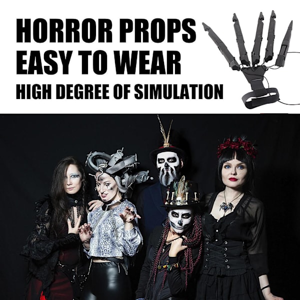 Halloween ledade fingrar Halloween Cosplay rekvisita skräck led klo leksak för maskeradfest [C]