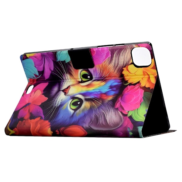 Etui til iPad Pro 11 (2018) / (2020) / iPad Air 11 (2024) / Air (2020) / (2022) PU Læder Mønster F Multicolor Rose Cat
