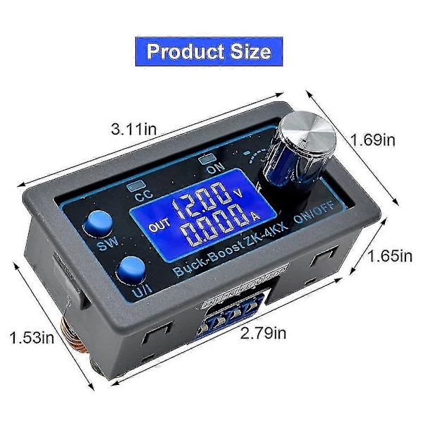 DC-DC Boost-konverter Variabel Spenningsregulator CC CV 0,5-30V 4A 5V 6V 12V 24V Regulert Laboratorium
