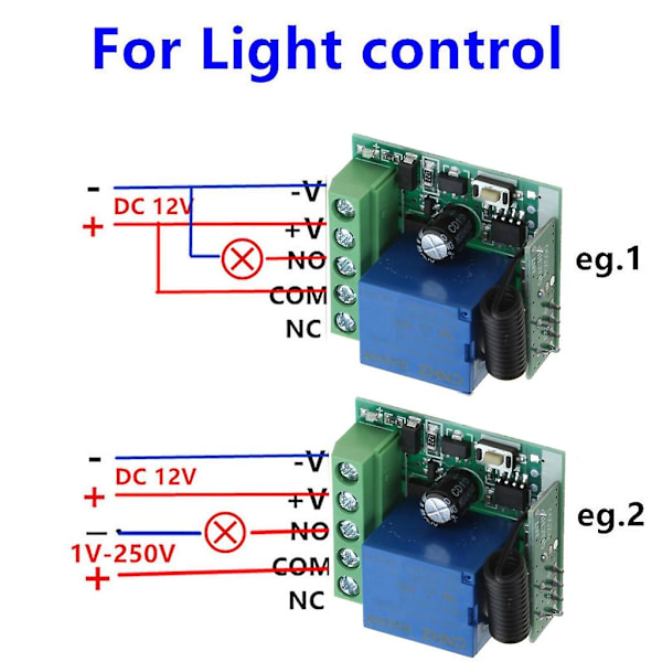 Trådlös fjärrkontrollbrytare för DC 12V-modul Universal RF A/B-sändare Ke