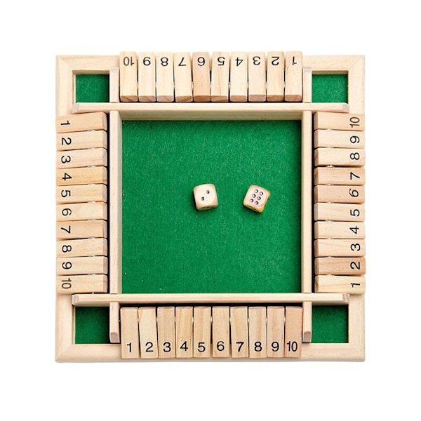 Barnpresent Shut The Box Trä Mathematic Traditionell Pubbräde Tärningsspel Resa 4 Spelare