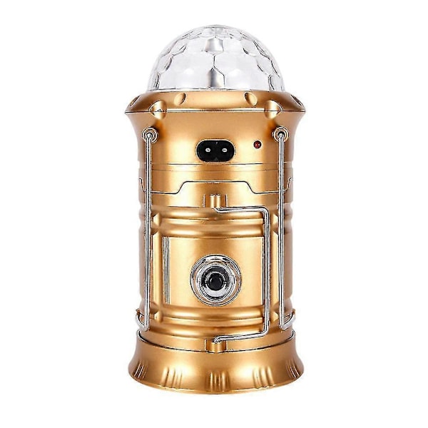 Solcellsdriven LED-lykta Laddningsbar Utomhus Camping Ficklampa Fackla Scen Discolampa