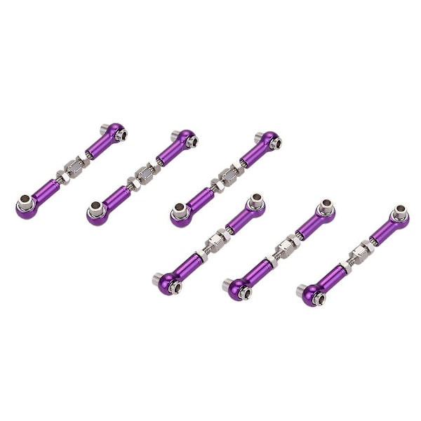 Justerbar Servo Koblingsstang Styrestang for 1/12 1/10 RC Bil Lilla (C)
