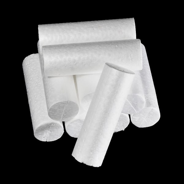 4x10 Stycken DIY Cylinderformad Styrofoam Skummaterial för Barnpyssel 14x4.5cm (C)